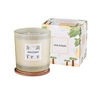 AVA & MAY Grande bougie parfumée Madagascar (500 g) - Bougie vegan aux notes enivrantes de Bergamote, Noix de coco et Vanille - Bougie artisanale dans un verre