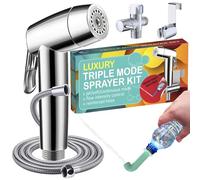 AVAbay Pulvérisateur de bidet à main pour toilettes - Triple mode de pulvérisation pour couches en tissu - Jet à main - Fixation de tuyau de qualité supérieure - Douche musulmane réglable Shattaf