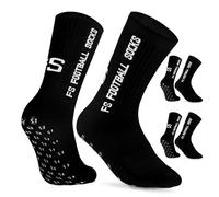 AVABEST Lot De 2 Paires De Chaussettes De Football Antidérapantes Pour Femmes, Enfants Et Adolescents - Chaussettes De Sport Antidérapantes Pour Basket-Ball, Course, Cyclisme, Tennis - Noir, 39-46