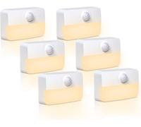 Avacom Veilleuse Avec Dé Tecteur De Mouvement,2 Led Blanches+2 Led Blanc Chaud Capteur Batterie,Marche/Arrêt Automatique Pour Couloir,Chambre À Coucher,Chambre D'enfant