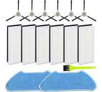 AVAENZO Accessoires pour Lefant M2 / M2S / M2 Pro / M2 Plus / M2S Pro, 6 Filtres 6 Brosses latérales 2 Serpillères, pièces de rechange pour Robot Aspirateur