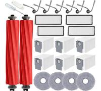 AVAENZO Accessoires pour Roborock QV 35A, QV 35S, QR598, QR798, Qrevo S Pro | 2 brosses principales, 6 sacs à poussière, 4 Serpillières, 4 filtres HEPA, 6 brosses latérales, 1 tournevis(24pièces)