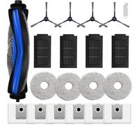 AVAENZO Lot de 19 Accessoires pour ECOVACS DEEBOT T50 Pro Omni Gen2/ T50 Omni/ T50 PRO Omni, 1 Brosse Principale, 4 Filtres, 4 Lingettes, 6 Sacs à poussière, 4 Brosses Latérales.