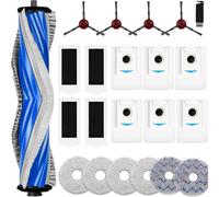 AVAENZO Lot de 21 accessoires pour Ecovacs Deebot T30S / T30S Pro, 1 brosse principale, 6 sacs à poussière, 6 lingettes, 4 filtres, 4 brosses latérales, 1 brosse de nettoyage