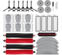 AVAENZO Lot de 31 Accessoires pour Roborock S8 MaxV Ultra / S8 Max Ultra, 4 brosses principales, 4 tampons de Nettoyage, 4 Chiffons latéraux, 4 filtres, 6 brosses latérales, 6 Sacs