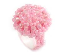 Avalaya Bague flexible en forme de bouton en verre et acrylique Rose pastel 20 mm Taille M, taille unique, Verre, plastique, Aucune pierre précieuse