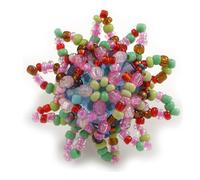 Avalaya Bague flexible en verre et acrylique bleu tournesol Taille M/35 mm de diamètre