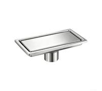 Avaloir de Douche Linéaire 304 à Insert pour carrelage Avaloir | Acier inoxydable 304, profil en V pour efficace, écoulement rapide, design linéaire , installation facile(10*20cm)