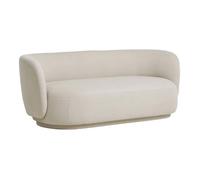 AVALON - Canapé Fixe 2,5 Places Tissu Bouclettes Beige Clair - Altobuy Beige G