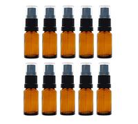 Avalon Flacons en verre ambré de 10 ml avec atomiseur spray noir - Taille rechargeable, réutilisable et de voyage - Parfait pour l'aromathérapie, les parfums, les huiles essentielles - 10 pcs