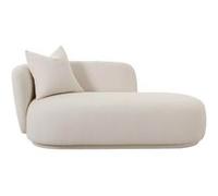 AVALON - Méridienne Gauche Tissu Bouclettes Beige Clair avec 1 coussin - Altobuy Beige G