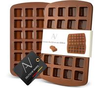 Avana Brownie Lot de 24 moules à gâteau en silicone sans BPA et anti-adhésif