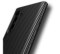 AVANA Coque de protection pour Galaxy Note 10 - Slim Fit - Noir - En silicone TPU souple - Anti-rayures - Fibre de carbone - Pour Samsung Galaxy Note 10 - Aspect carbone