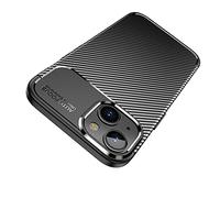 AVANA Coque de protection pour iPhone 14, flexible, fine, en silicone, anti-rayures, aspect carbone, noire