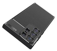 AVANA Coque de protection pour Samsung Galaxy S23 Ultra - Coque souple et fine - En silicone TPU - Anti-rayures - Aspect carbone