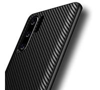 AVANA Coque pour Huawei P30 Pro, P30 Pro New Edition - Coque souple fine - Noir - Protection silicone TPU - Anti-rayures - Fibre de carbone - Aspect carbone