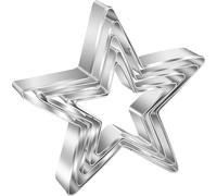 AVANA Emporte-pièces étoiles 5 pièces, Set d'emporte-pièces en acier inoxydable pour biscuits de Noël - argenté
