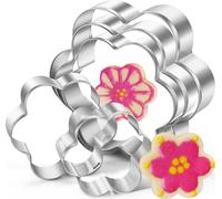 AVANA Emporte-pièces fleurs 5 pièces, Set emporte-pièce en acier inoxydable pour biscuits de Noël - argenté