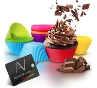 AVANA Grands moules à muffins réutilisables en silicone de haute qualité Lot de 20 moules à muffins écologiques Moules à cupcakes Moules à muffins 7 couleurs