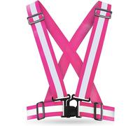 AVANA Lot de 2 gilets réfléchissants, réglables, légers, haute visibilité, pour le jogging, le vélo, la course, la moto, pour adultes et adolescents (rose)