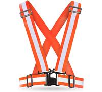 AVANA Lot de 2 gilets réfléchissants, réglables, légers, haute visibilité, pour le jogging, le vélo, la course, la moto, pour adultes et adolescents (orange)