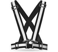 AVANA Lot de 2 gilets réfléchissants, réglables, légers, haute visibilité, pour le jogging, le vélo, la course, la moto, pour adultes et adolescents (noir)