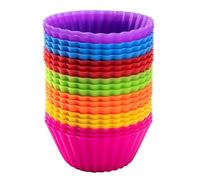 AVANA Lot de 20 grands moules à muffins réutilisables en silicone de qualité supérieure - Sans BPA - 7 couleurs