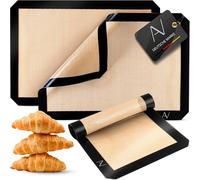 AVANA Lot de 3 Tapis de Cuisson en Silicone Réutilisables avec Revêtement Anti-Adhésif et Résistant à la Chaleur Tapis de Four - Noir