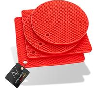 AVANA Lot de 4 Dessous de Plat en Silicone de qualité supérieure Multifonctionnels Résistants à la Chaleur Passent au Lave-Vaisselle Antidérapants Motif nid d'abeille (2