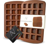 AVANA Moule à brownies en silicone pour 24 brownies (lot de 2) Moule à gâteaux antiadhésif sans BPA Plaque à pâtisserie Moule à brownies - Brun