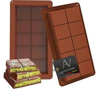 AVANA Moule à chocolat en silicone (set de 2) Moule à chocolat Dubaï sans BPA revêtement antiadhésif tablette de chocolat profonde Moule en silicone