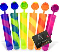 AVANA Moules à glace réutilisables en silicone 6 pièces Moules à glace Ice Pop Maker Glaçons à l'eau Coloré - BPA Free
