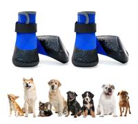 Avaner 4pcs Bottes et Chaussures pour Chien Imperméables: Bottes de Protection pour Chien,Chaussures de Chien Antidérapantes Protecteurs de Pattes pour Chiens Petite Moyenne et Grande-Bleu3