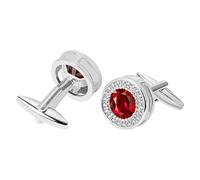 Avaner Boutons de Manchette Homme Rond: Boutons de Manchette en Cuivre avec Diamant Zircon Style Luxueux Vintage pour Costume ou de Chemise -Cadeau de Fête des Pères