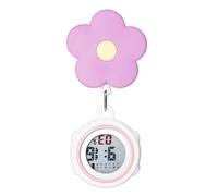 Avaner Montre à Gousset D'infirmière en Silicone: Montre de Broche électronique Multifonctionnelle à Boucle pour Soins de Santé, Infirmière,Médecin,Ambulancier-Violet