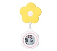 Avaner Montre à Gousset D'infirmière en Silicone: Montre de Broche électronique Multifonctionnelle à Boucle pour Soins de Santé, Infirmière,Médecin,Ambulancier-Jaune