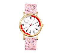 Avaner Montre Bracelet Étanche pour Soignants: Montre Bracelet Étanche à Mouvement Quartz Analogique, Cadran Numérique, Calcul de Pulsations Manuel, Bracelet Silicone Cadran Blanc Rose