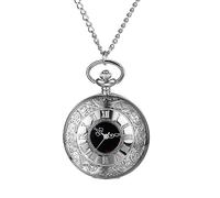 Avaner Montre de Poche pour Homme Femme à Quartz Analogique： Gravure Creuse Echelle Romaine Montre de Poche Unisexe,Chaîne de Pull-Argent