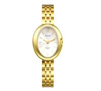 Avaner Montre Femme Élégante Ovale :Montre Bracelet Adjustable en Acier Inoxydable avec Cadran Soleil et Échelle à Chiffres Arabes-Cadeau Fête des Mères Noël Anniversaire