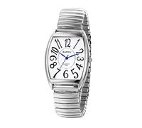Avaner Montre Homme à Bracelet élastique: Montre Bracelet Réglable pour Homme et Couple Montre étanche Analogique à Quartz Chiffres Arabes Bracelet Rigide en Acier Fin Argent