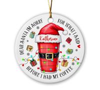 Avant De Prendre Mon Café Pendentif De Noël Mignon Décoration De Noël A Suspendre Décoratifs Ornement Suspendu pour Salon Jardin Maison