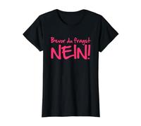 Avant du Demande, Non. T-Shirt Graphique avec Valeur, Femme, Noir, L