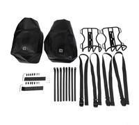Avant en alliage d'aluminium, porte-fourche et sac de vélo étanche de 10 L, sacoche de guidon en nylon, pour vélo de route, vélo électrique, scooter, noir (2 x porte-bagages + 2 sacs)