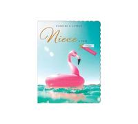 Avant Garde Studios Carte d'anniversaire pour nièce, flamant rose, 20,3 x 15,2 cm