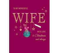 Avant Garde Studios Piccadilly Greetings Carte de Noël classique Inscription Wonderful Wife Rose 20,3 x 15,2 cm