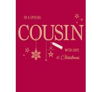 Avant Garde Studios Piccadilly Greetings Carte de Noël classique pour cousin, rouge - 20,3 x 15,2 cm