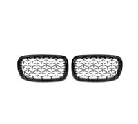 Avant Grille calandre Sport Compatible Avec BMW Pour X5 Pour X6 2014 2015 2016 2017 2018 Pare-chocs Avant De Voiture Calandre Avant En Forme De Haricot Diamanté(Black and Chrome)