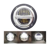 Avant Lampe Assembly pour Sportster 883 XL883 FXCW XL1200C 1994-2024 5-3/4 "5,75 Pouces Moto Moto Projecteur LED Phare Halo Complet DRL 50W Phares Moto(50W Silver B)