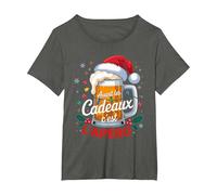Avant Les Cadeaux C'est L'apéro Pinte Biere Chapeau Noël T-Shirt, Femme Grandes Tailles, Asphalte, 4X
