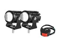 Avant Phares Paire de phares LED pour moto 12 V, haute luminosité, éclairage auxiliaire pour moto Feux Phare Moto(Switch Yellow)